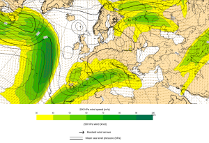 Figura 1. imagen obtenida del modelo europeo ecmwf para el domingo 22 de octubre 2023 a las 15:00 hora utc (17:00 local).