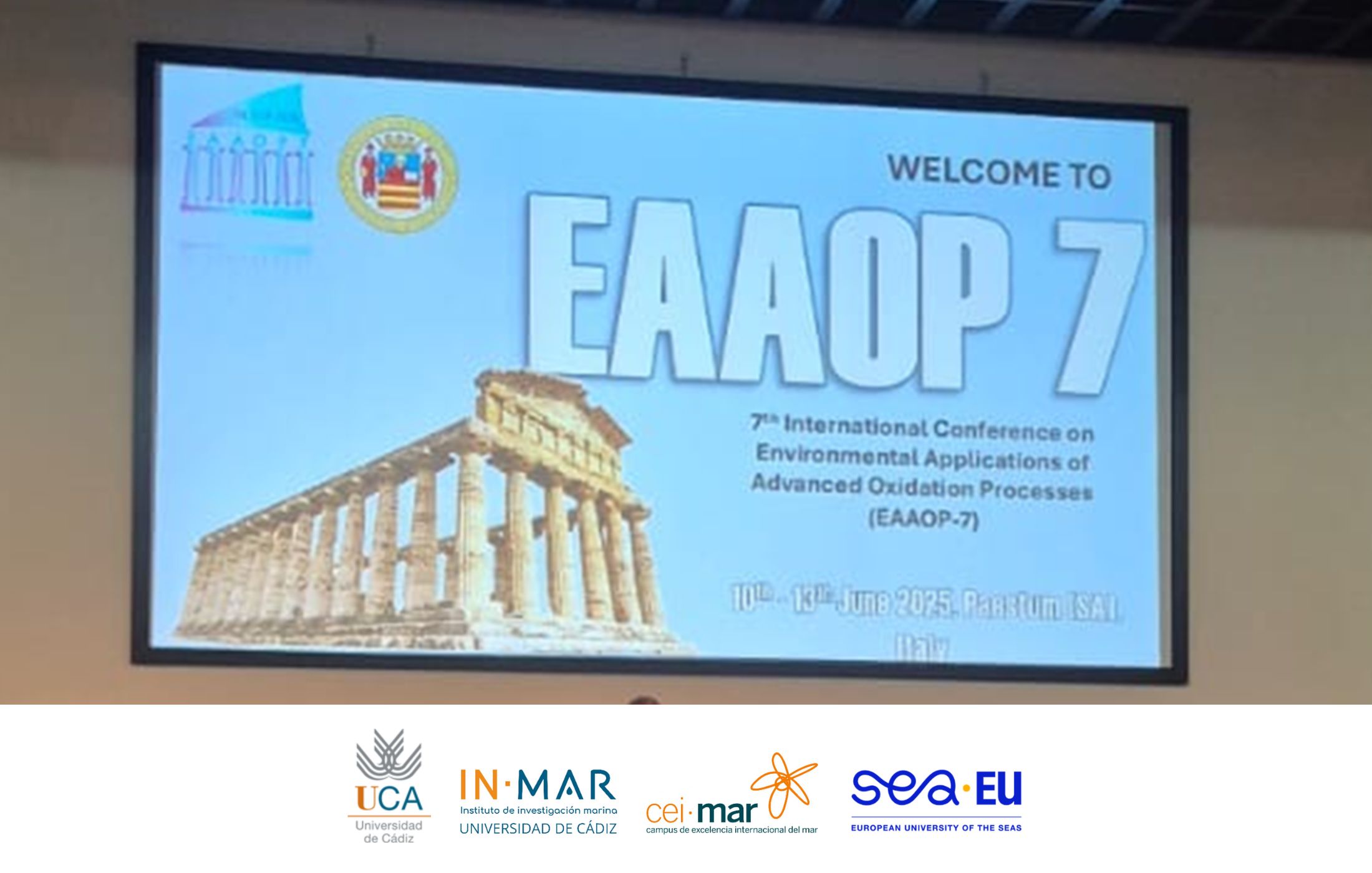 Investigadores INMAR participan en la 7th International Conference on Environmental Applications of Advanced Oxidation Processes (EAAOP7) en Italia