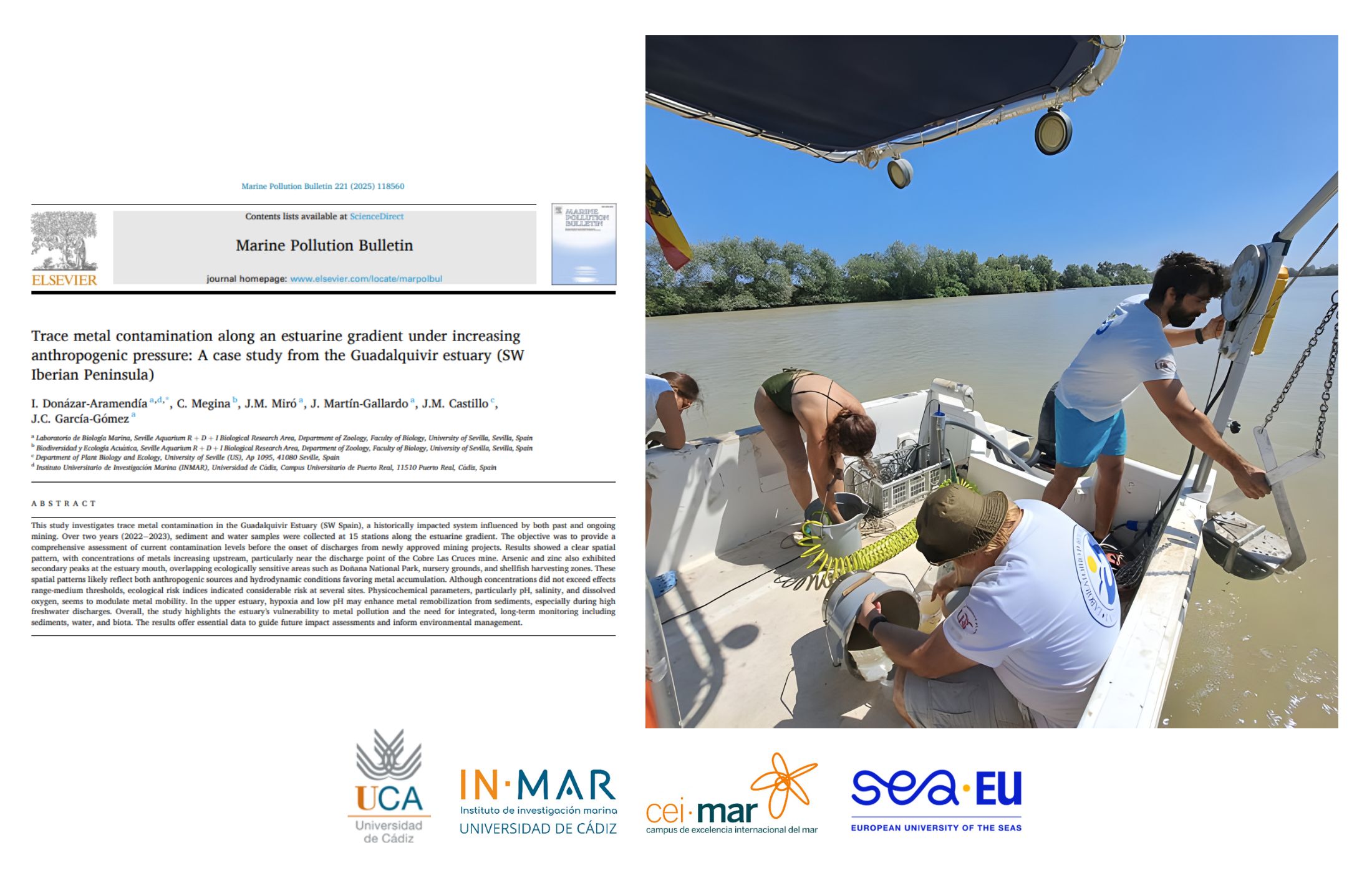 Nuevo artículo sobre la contaminación por metales en el estuario del Guadalquivir