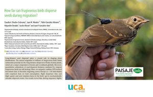 Nueva publicación sobre la capacidad de dispersión de semillas por parte del zorzal común