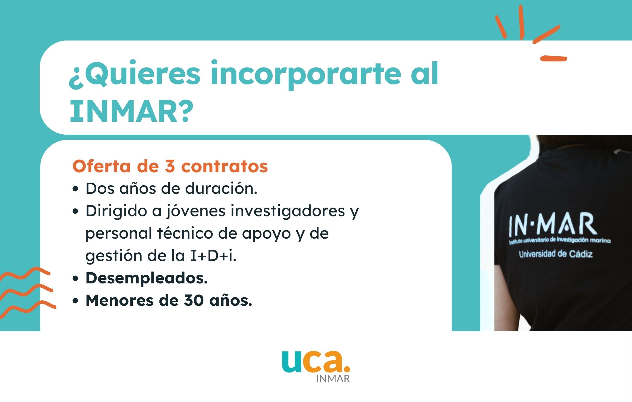 Incorpórate al INMAR: 3 contratos dentro del Programa Fondo Social Europeo Plus (FSE+) para jovenes desempleados