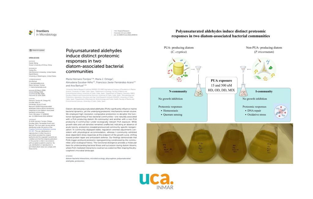 Nuevo estudio sobre la exposición a PUAs de dos comunidades de bacterias asociadas a dos diatomeas diferentes